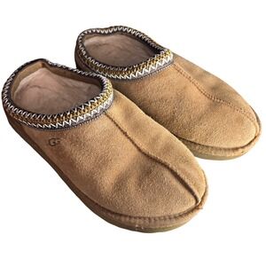 UGG Tasman Suede Slippers Chestnut Womens 8 Sheepskin Lining 5955 EU 39 preppy